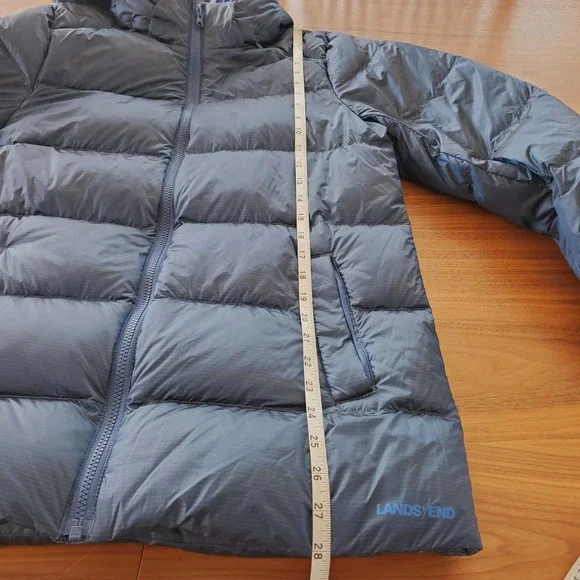 Lands' End Womens Wide Channel Down Jacket Down Filled Size S Blue Outdoors - Picture 9 of 14